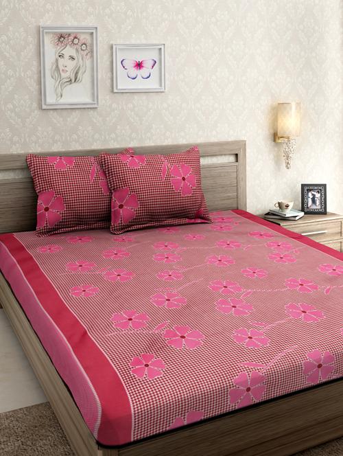 floral double bedsheet with 2 pillow covers - 19850230 - Very Small Image - 1