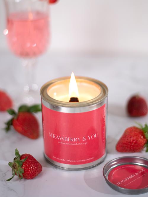 strawberry & you scented candles for home decor | tin candles - 19856640 -  Standard Image - 0