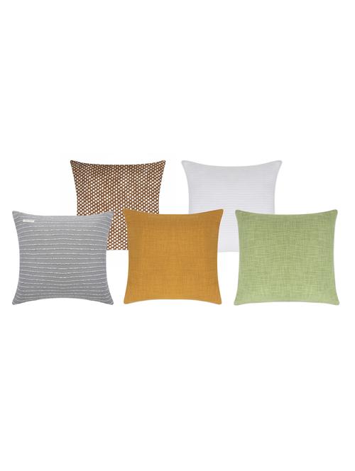 Multi Designs And Colors Cotton Cushion Covers Pack Of 5 - 19865246 - Very Small Image - 1