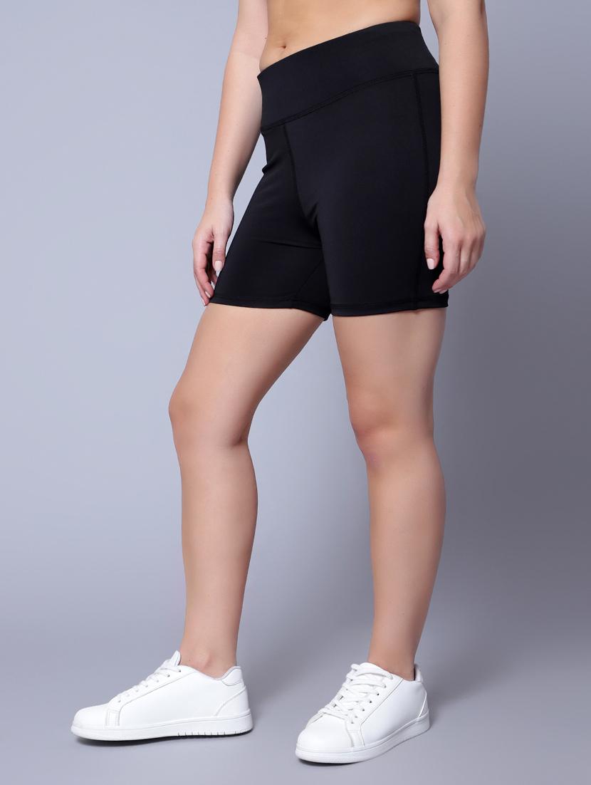 black solid sports shorts - 19865731 - Standard Image - 3