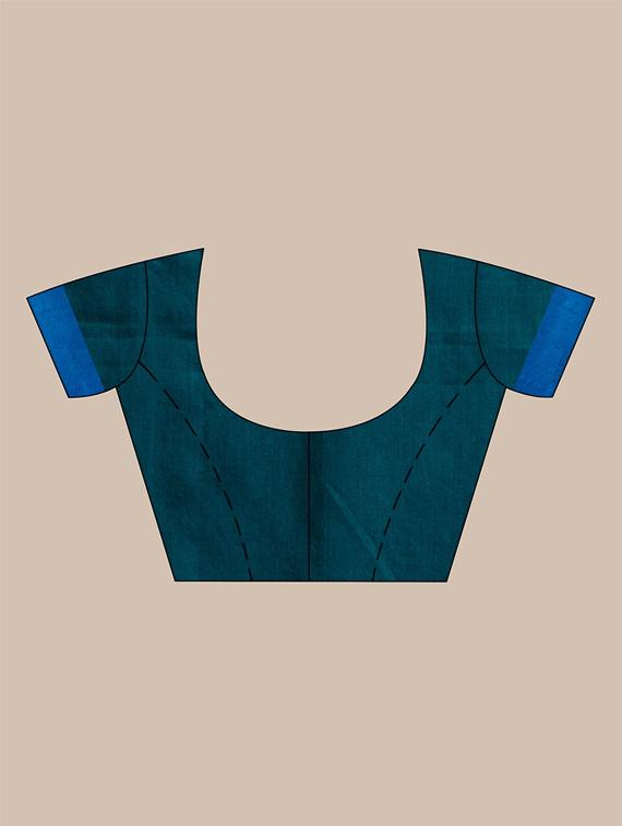women's self design teal colored saree with blouse - 19866310 - Standard Image - 2