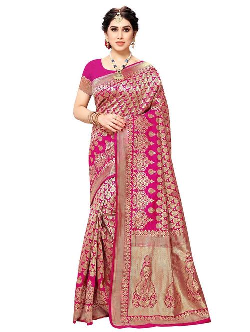 women's banarasi saree with blouse - 19870877 - Very Small Image - 1