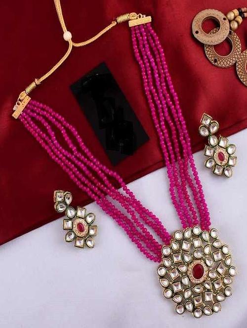 tjc beads studded brass jewellery set - 19898422 - Very Small Image - 1