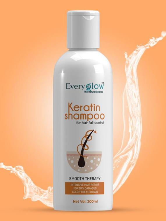 everyglow keratin shampoo for all types hair freefrom parabens and sulphate 