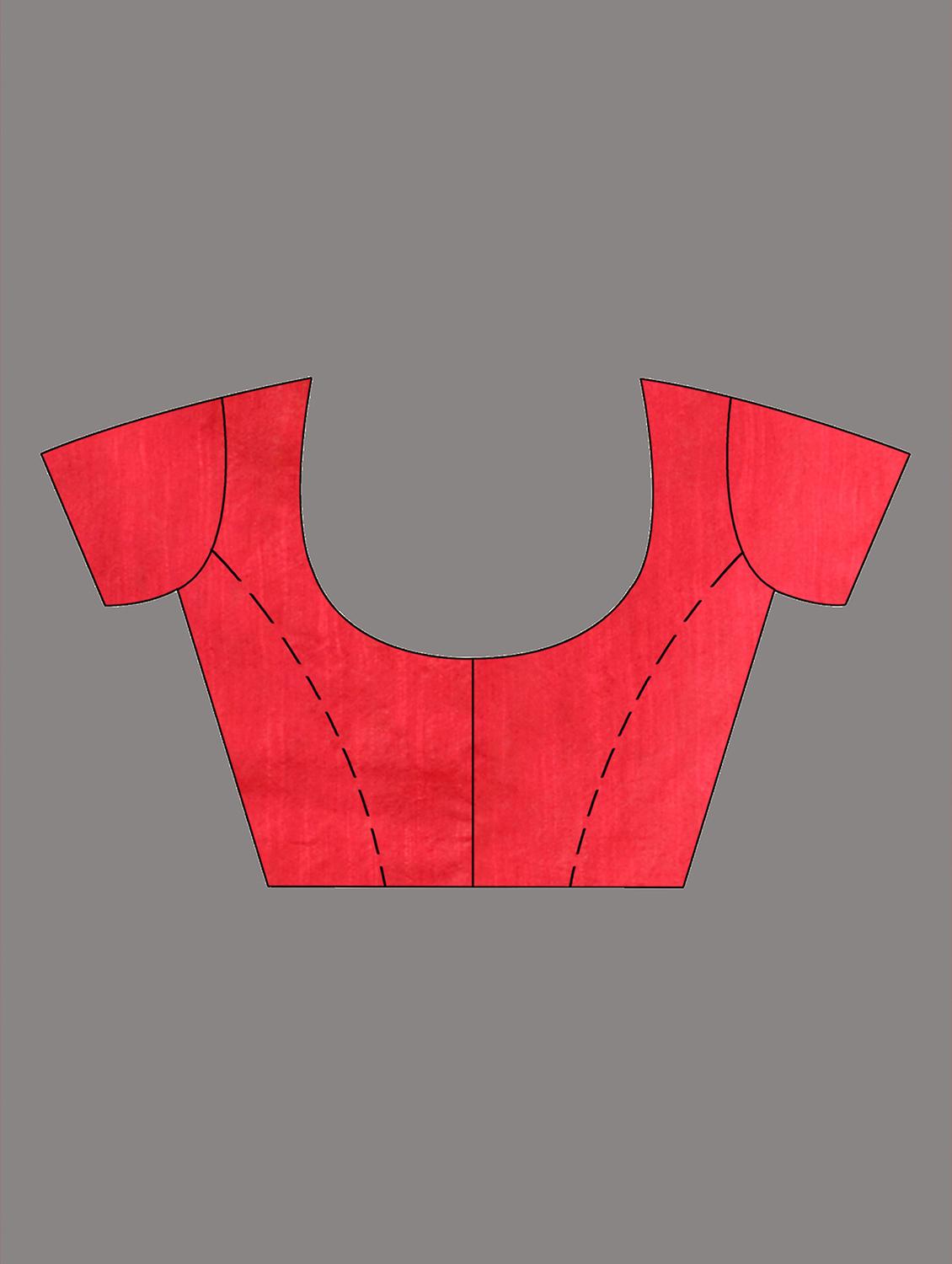 women's printed red colored saree with blouse - 19916902 - Zoom Image - 4