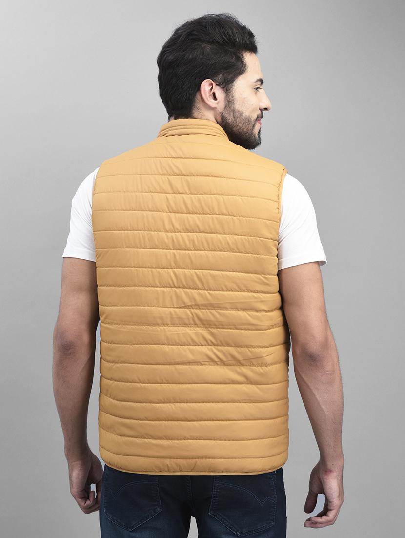 men solid sleeveless quilted jacket - 19925679 - Standard Image - 3