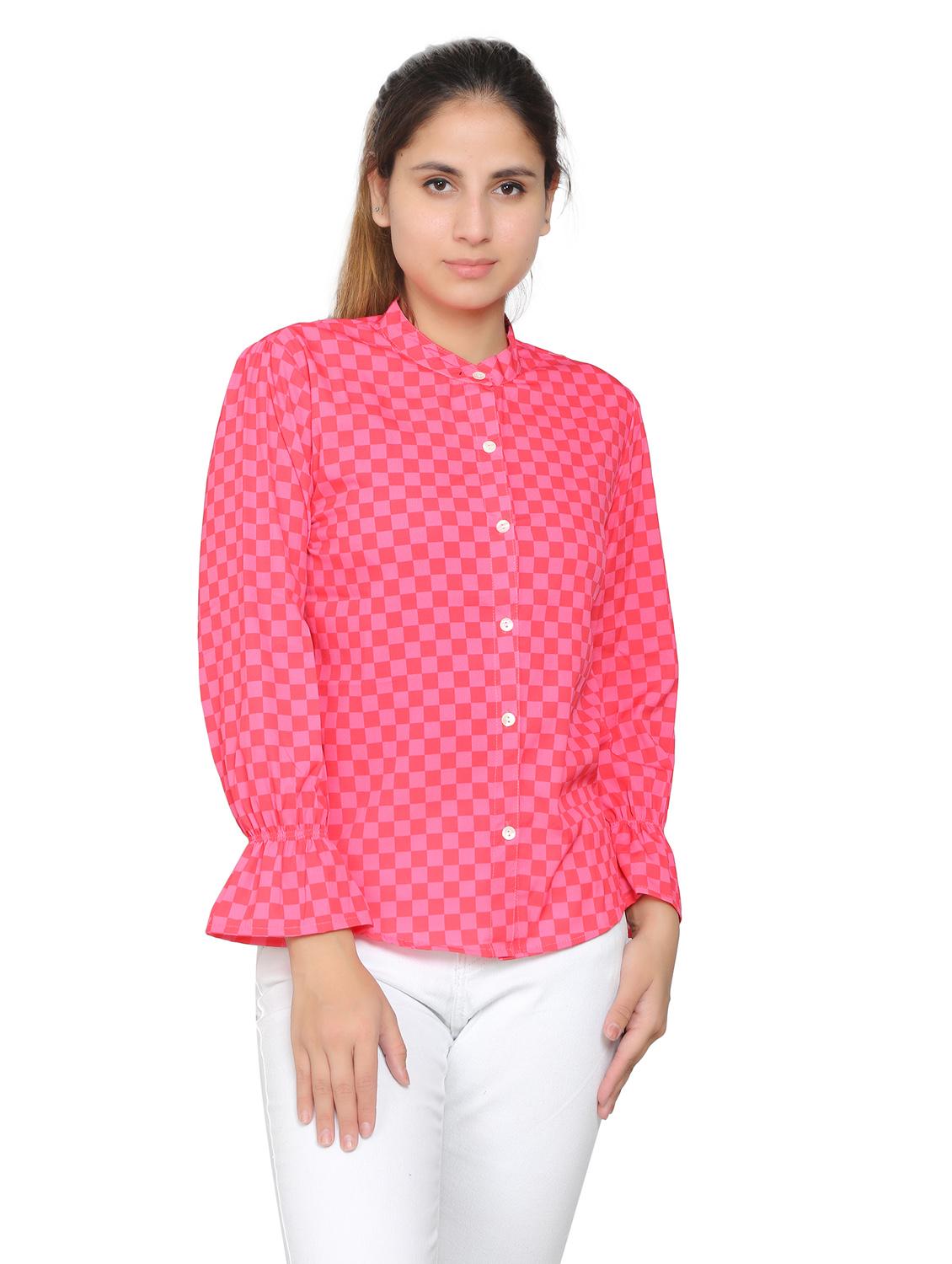 pink crepe regular shirt