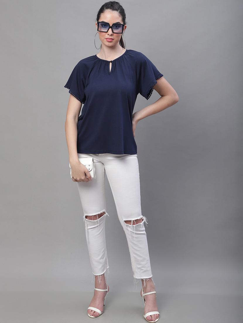 women's a line key hole neck top - 19950578 - Zoom Image - 4