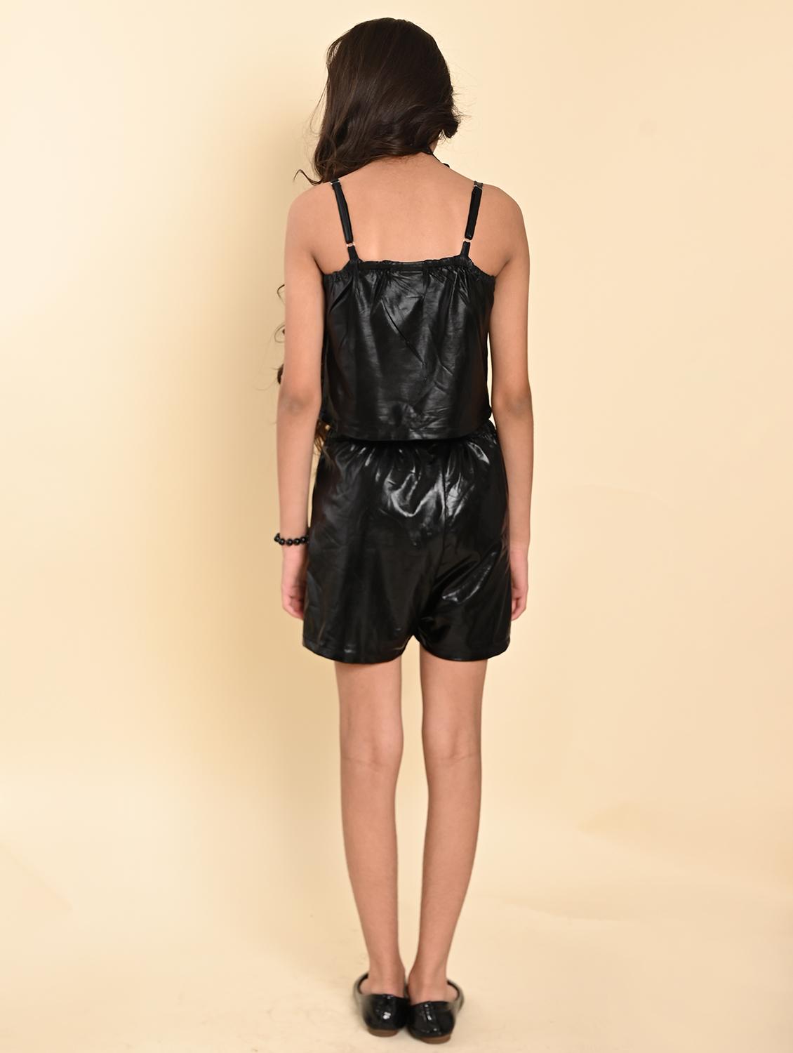 black printed sleeveless shorts set - 19957762 - Zoom Image - 3
