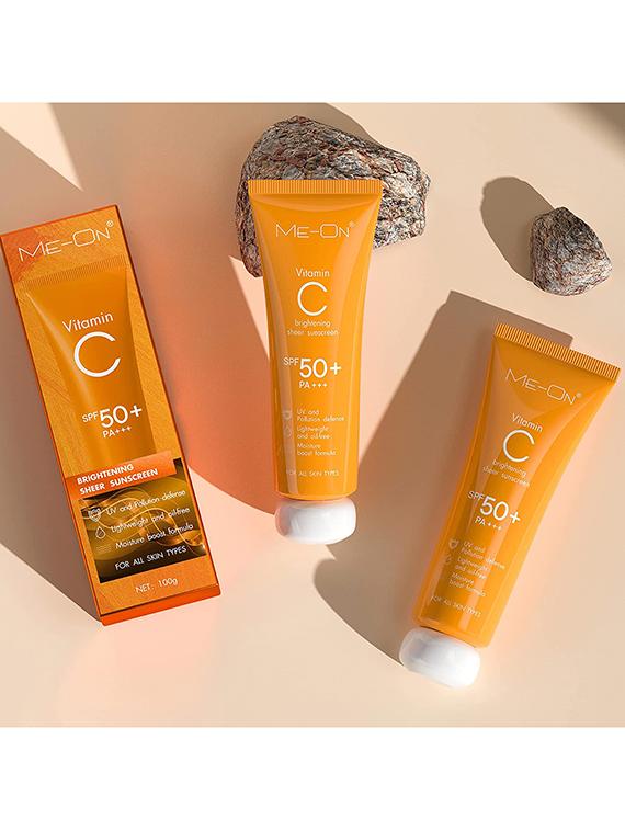 me-on vitamin c brightening sheer spf 50+pa+++ sunscreen lotion - 19977091 - Standard Image - 2