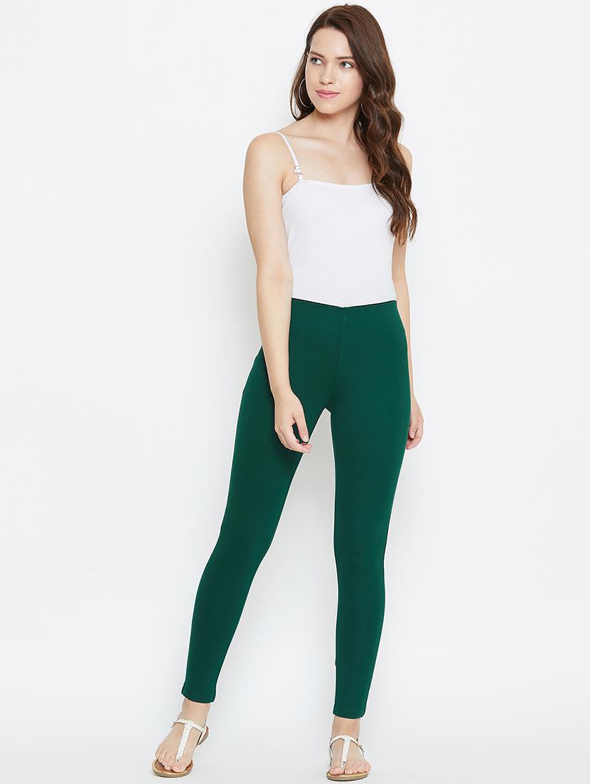 green solid full length jegging - 19983583 - Zoom Image - 4