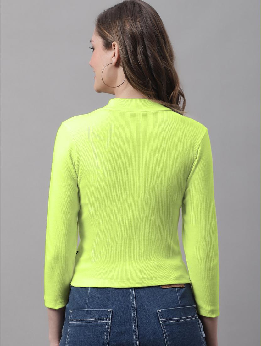 women solid mock neck long sleeves top - 19986076 - Standard Image - 2