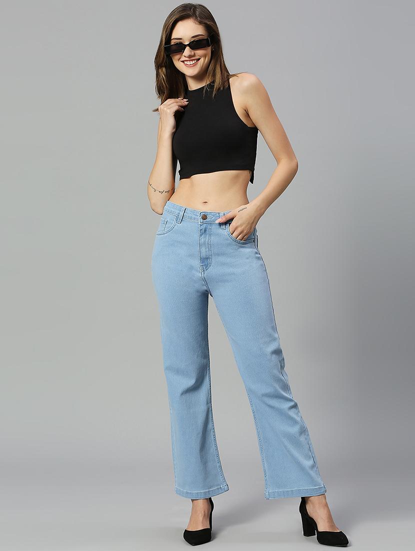 women's plain straight fit jeans - 19987188 - Standard Image - 3