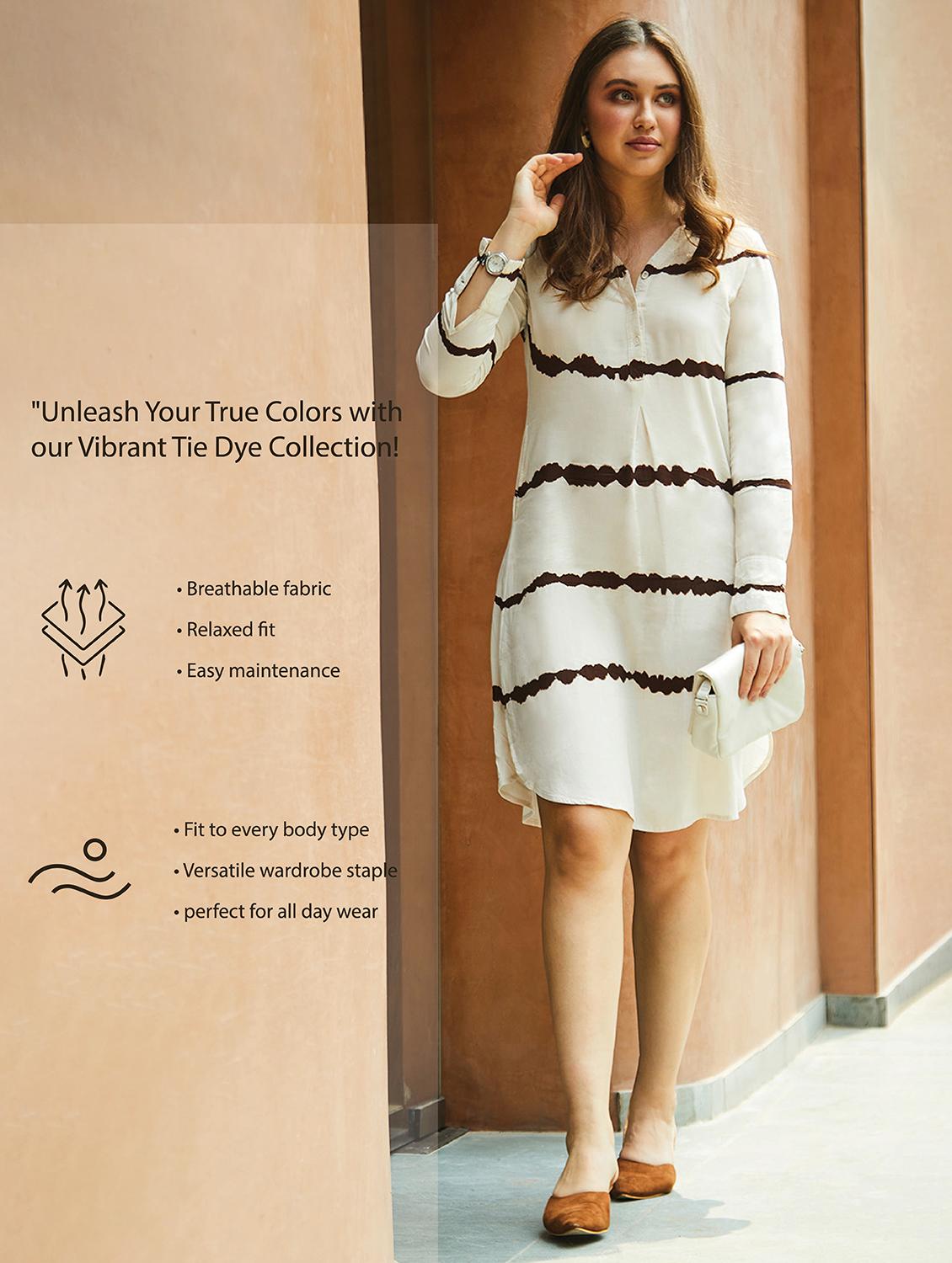 women's tie & dye shirt style dress - 19988417 - Standard Image - 5