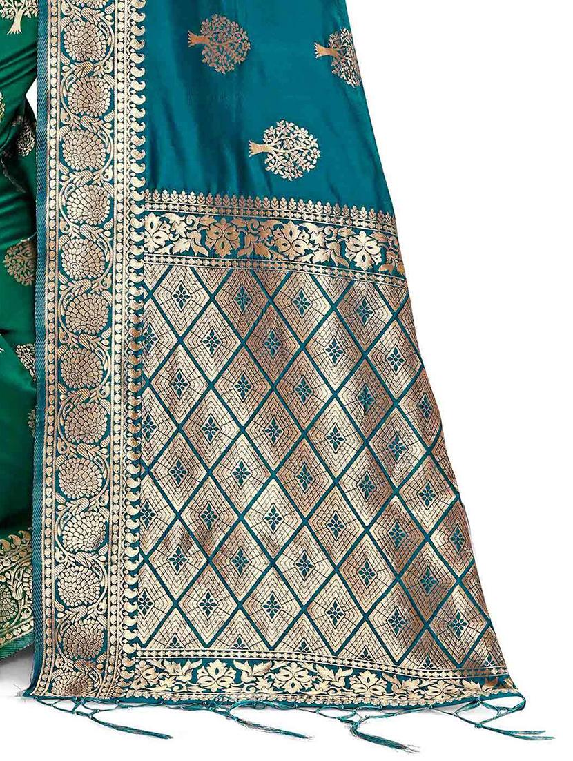 women's banarasi saree with blouse - 19991995 - Standard Image - 3