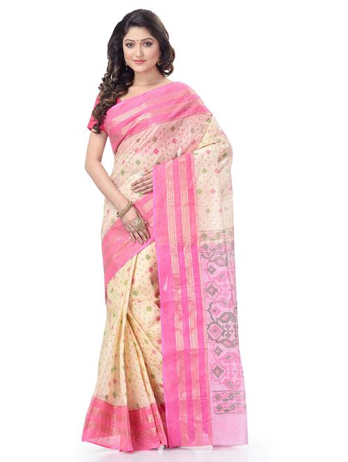 women's printed cream colored saree - 19994466 - Very Small Image - 1