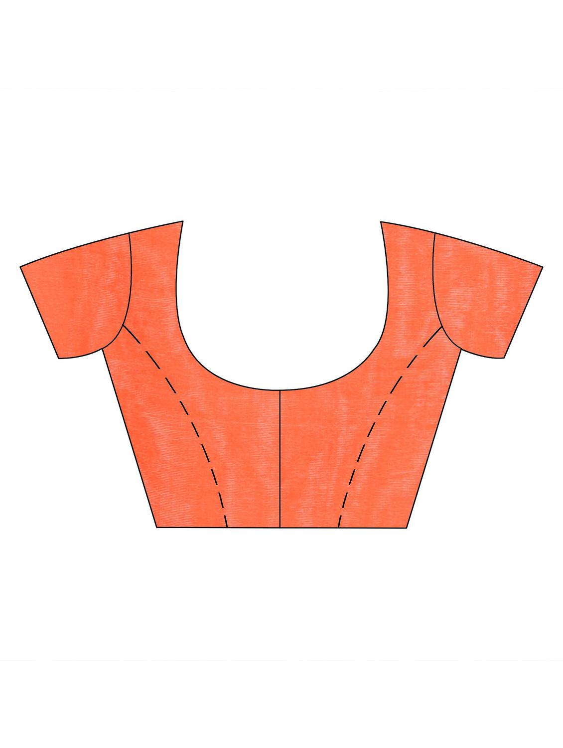 women's self design orange colored saree with blouse - 19994643 - Standard Image - 3