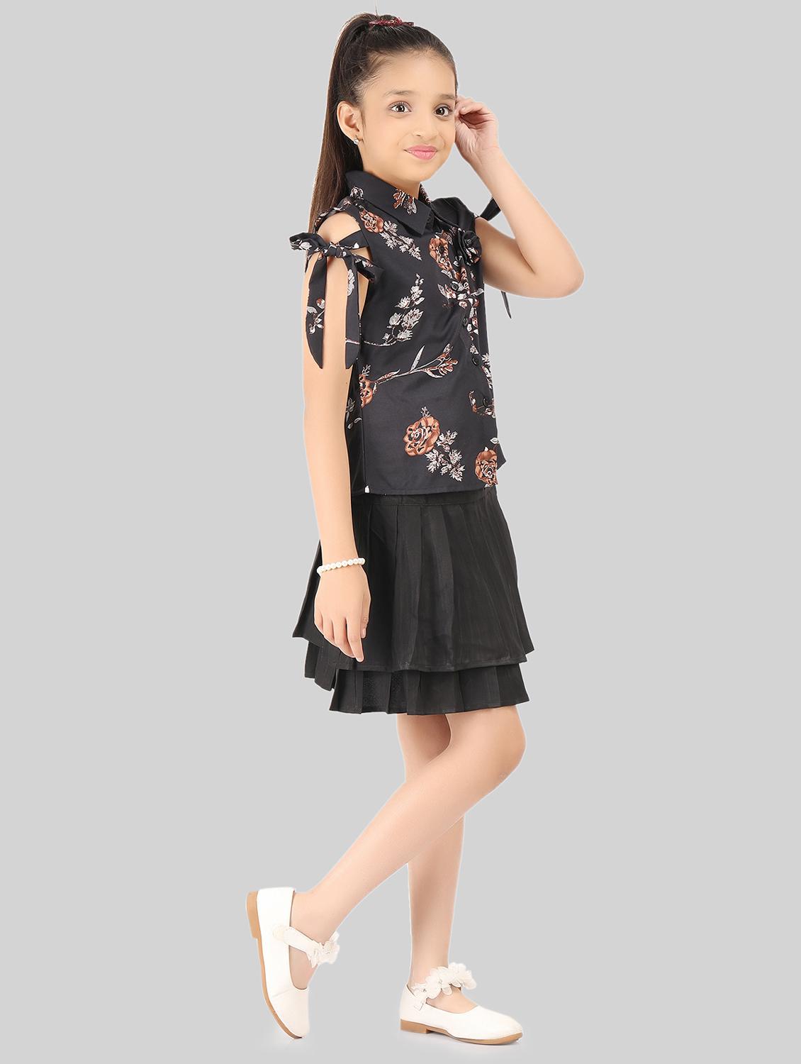 black floral printed skirt top sets - 19996413 - Standard Image - 2