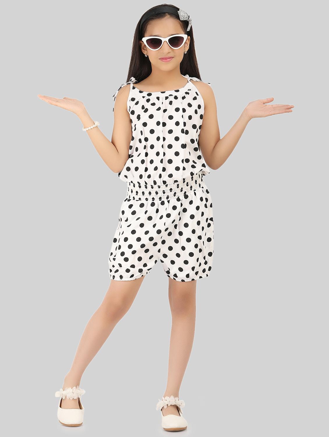 white polka doted sleeveless playsuit  - 19996416 -  Standard Image - 3