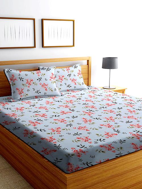 double queen bedsheet with 2 pillow covers - 19997169 - Very Small Image - 1