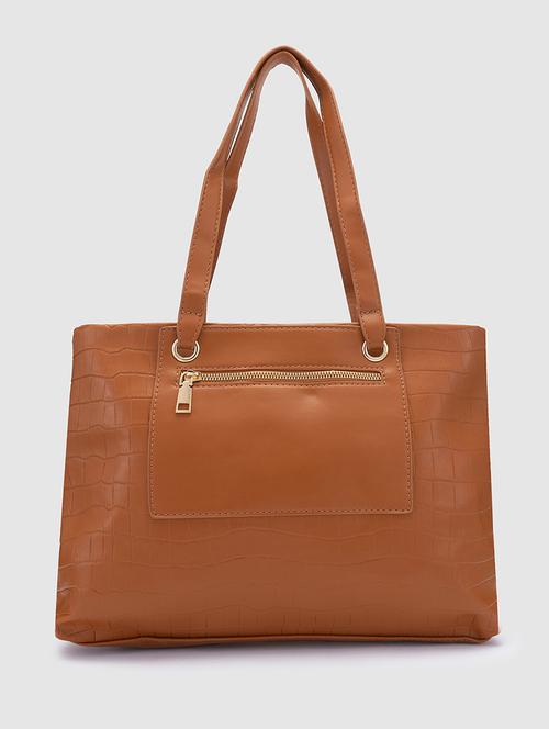 tan pu regular handbag - 20018744 - Very Small Image - 1