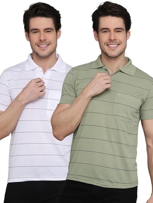 pack of 2 striped polo t-shirts - 20031411 - Very Small Image - 1