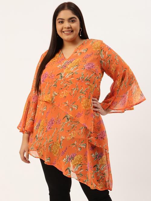 women's asymmetric v neck top - 20031527 - Very Small Image - 1