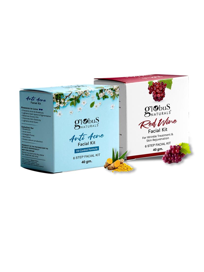 globus naturals facial kit combo-oil control anti acne & wrinkle control red wine facial kit, for all skin types - 20033195 - Zoom Image - 0