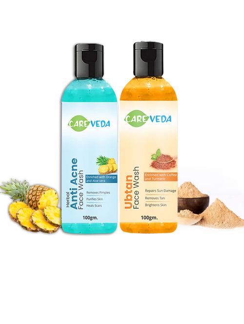 careveda anti acne face wash & ubtan face wash combo, set of 2 - 20033204 -  Standard Image - 0