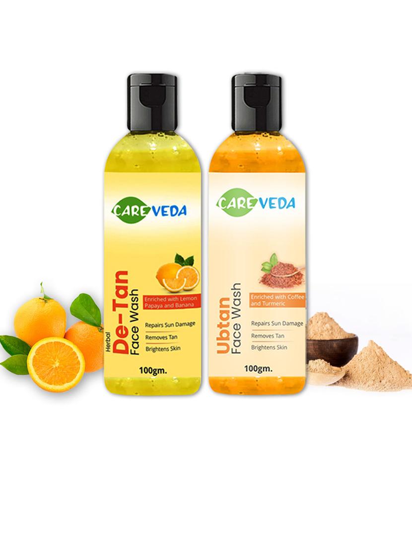 careveda de-tan face wash & ubtan face wash combo, set of 2 - 20033219 -  Standard Image - 0