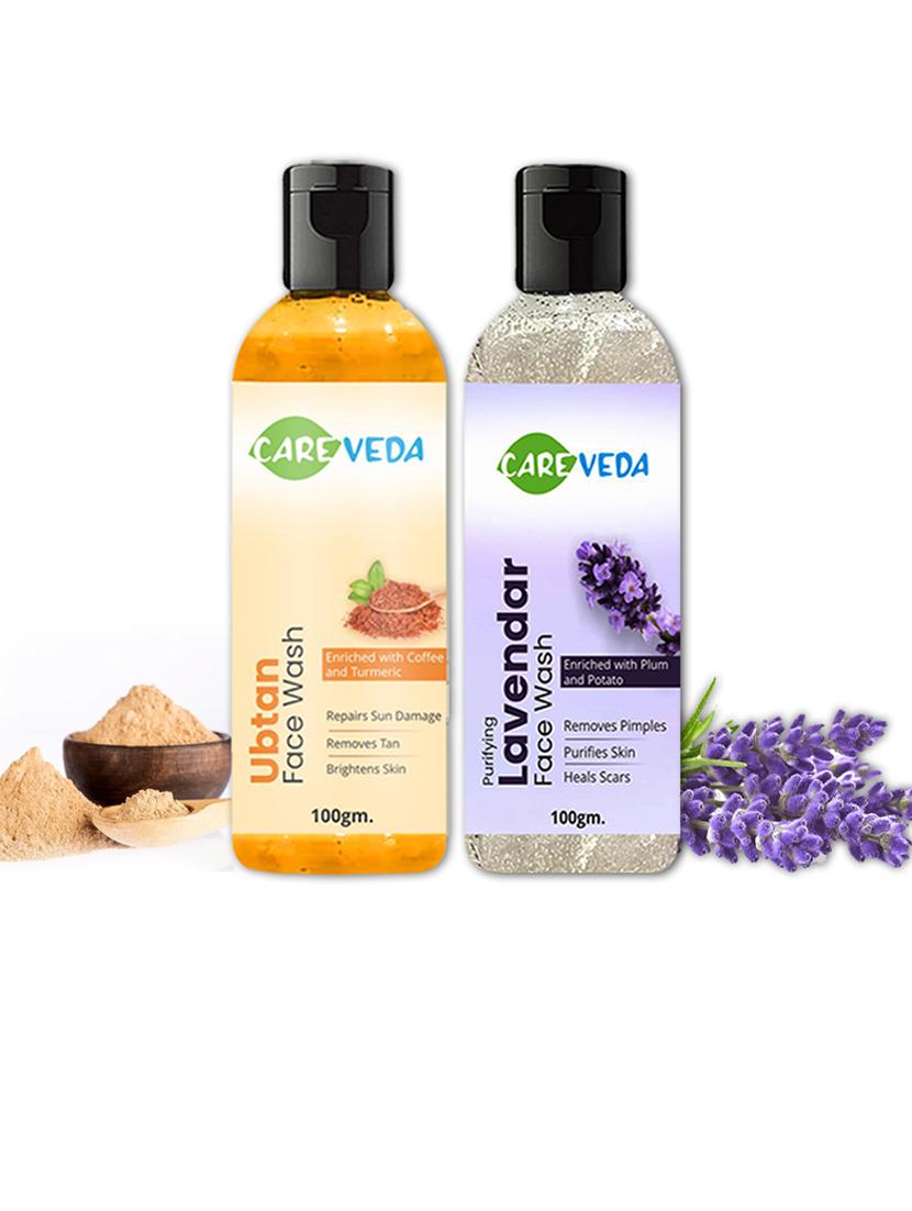 careveda ubtan face wash & lavender face wash combo, set of 2 - 20033220 - Zoom Image - 0
