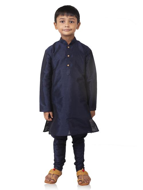 blue cotton kurta set - 20040406 -  Standard Image - 0