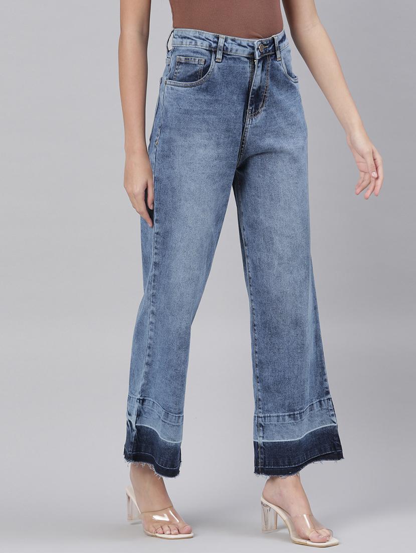 women's plain wide leg jeans - 20052130 - Zoom Image - 2