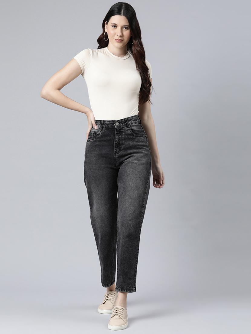 women's plain mom fit jeans - 20052153 - Standard Image - 5
