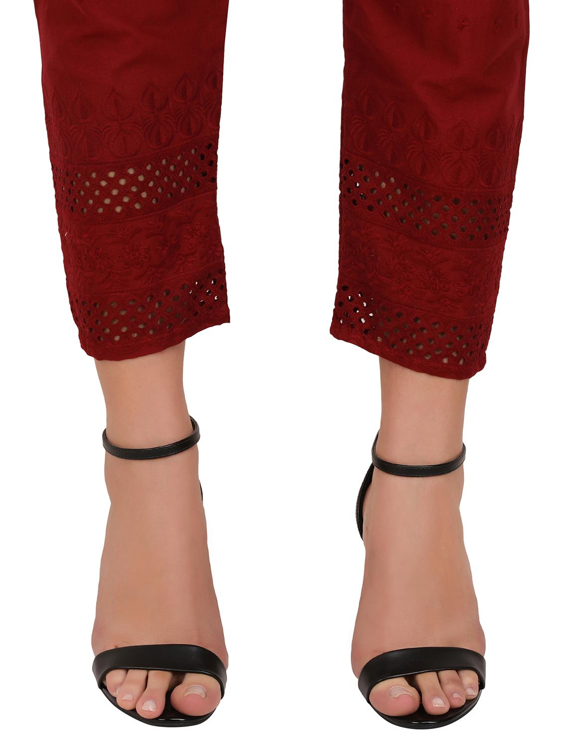 mid rise embroidered straight palazzo - 20058458 - Standard Image - 3