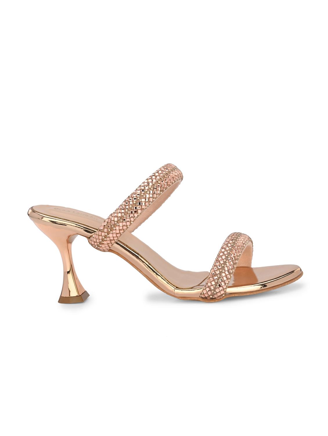 copper synthetic slip on sandals - 20059805 - Zoom Image - 3