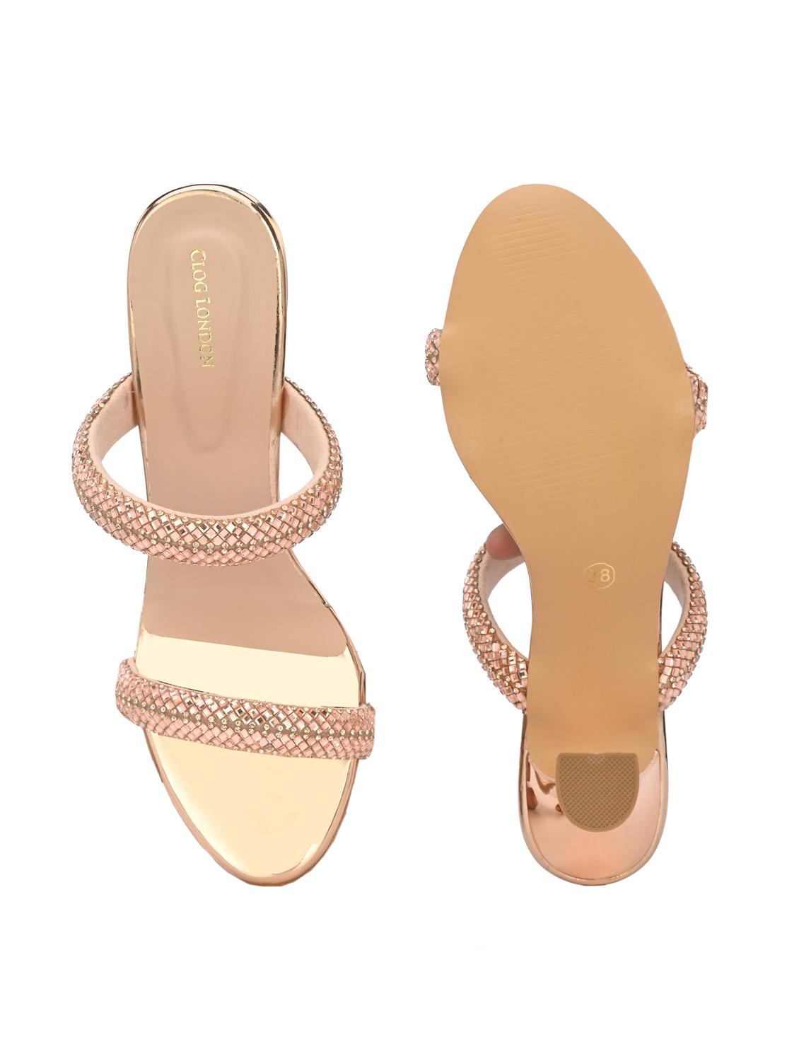 copper synthetic slip on sandals - 20059805 - Standard Image - 5