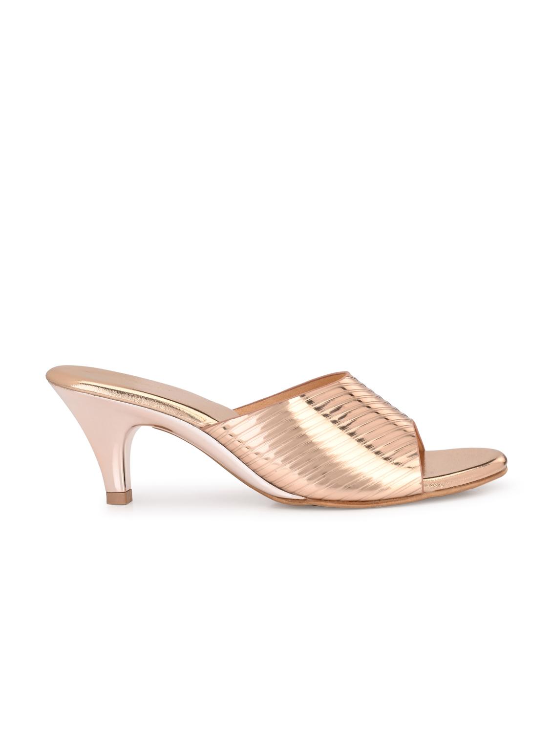 copper synthetic slip on sandals - 20059815 - Zoom Image - 3