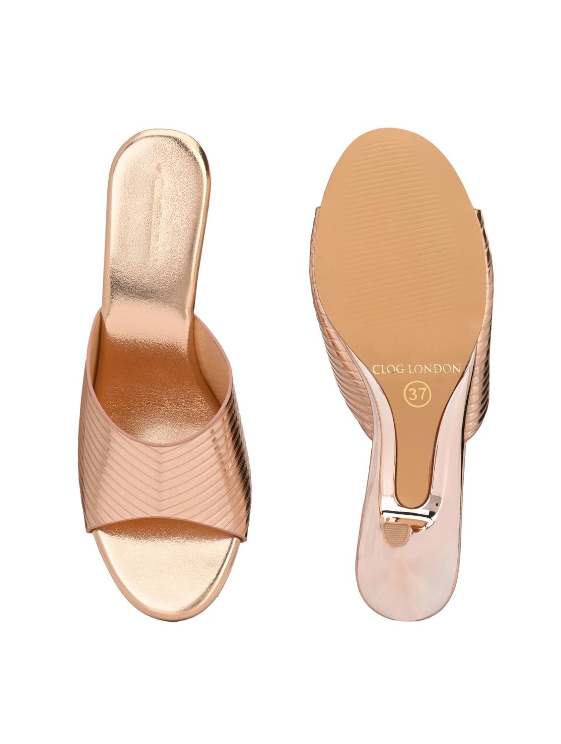 copper synthetic slip on sandals - 20059815 - Standard Image - 5