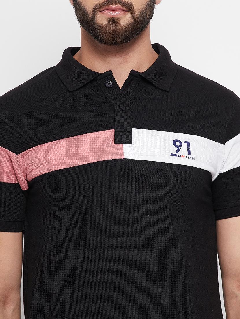men's color block cotton polo t-shirt - 20059931 - Standard Image - 4