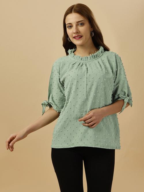 women's straight mock neck top - 20068934 - Very Small Image - 1