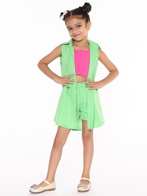 green solid short top set - 20069974 - Very Small Image - 1