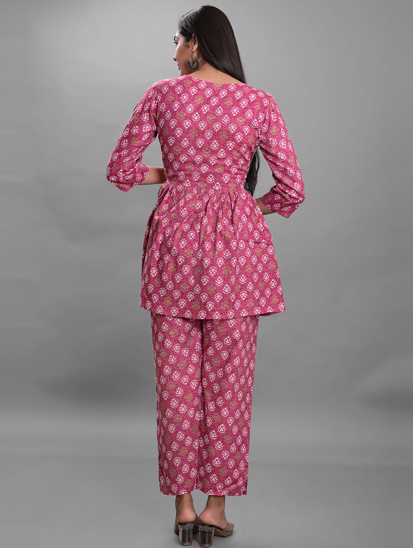 round neck printed top and trouser set - 20071230 - Standard Image - 2