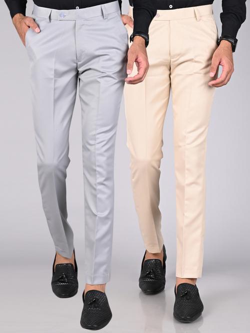 pack of 2 solid formal trousers - 20072519 - Standard Image - 0