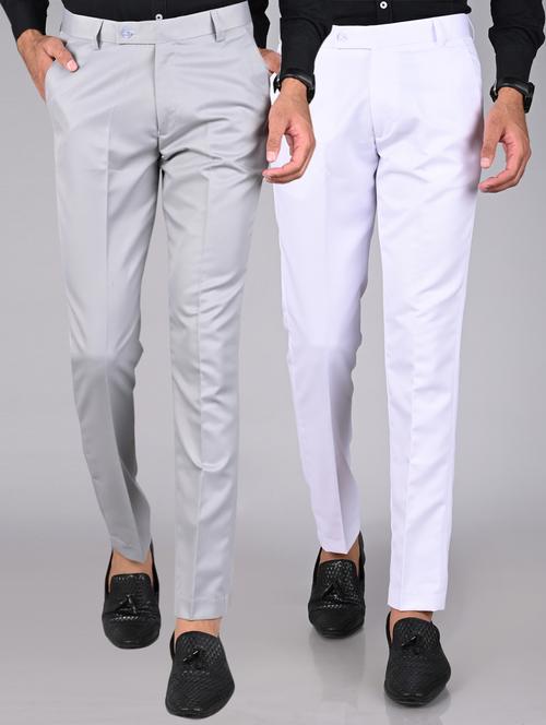 pack of 2 solid formal trousers - 20072523 -  Standard Image - 0