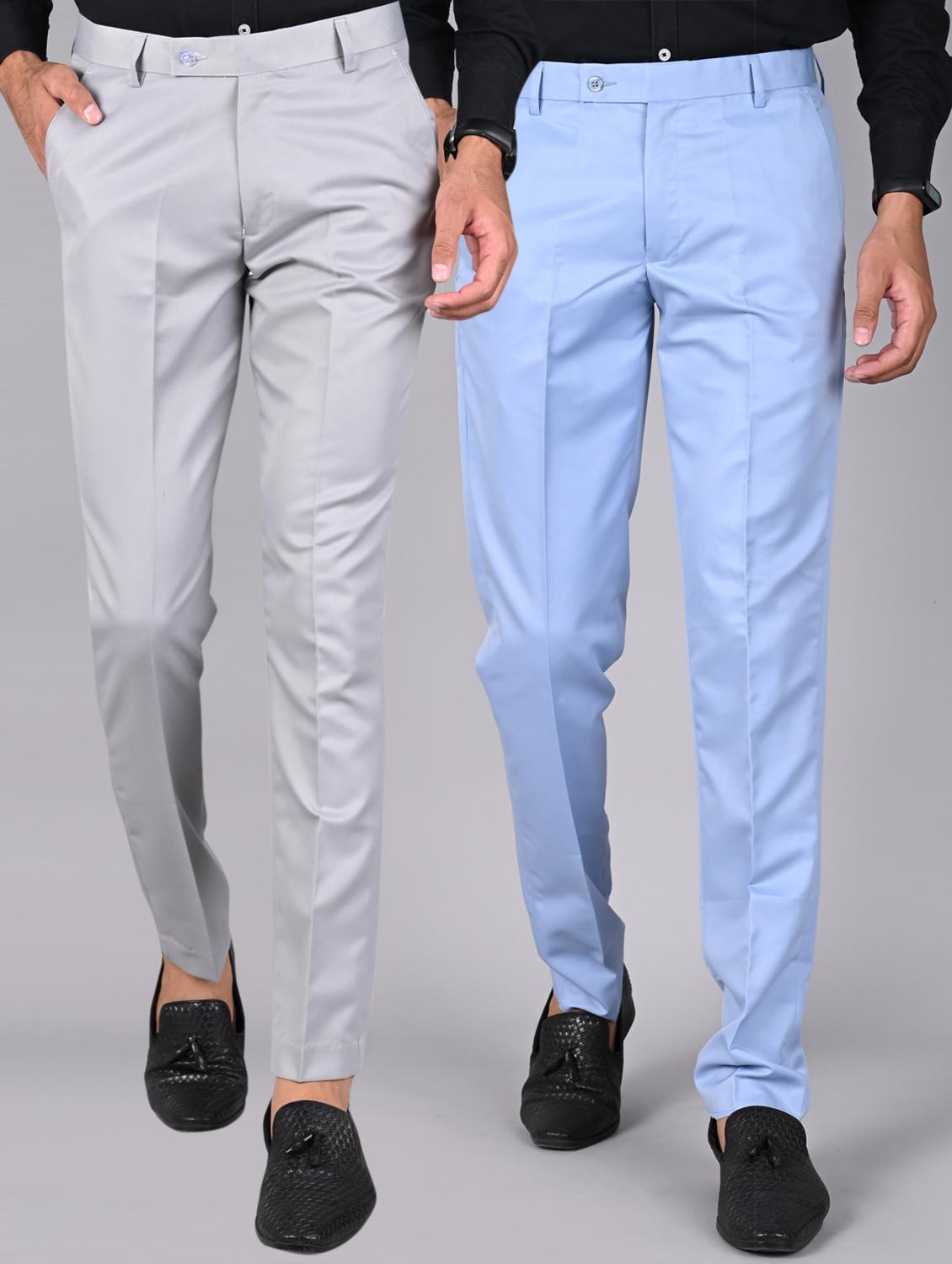 pack of 2 solid formal trousers