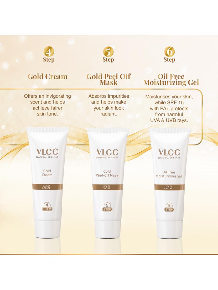 vlcc gold facial kit for luminous & radiant complexion - 60 g -parlour glow - 20085531 - Standard Image - 4