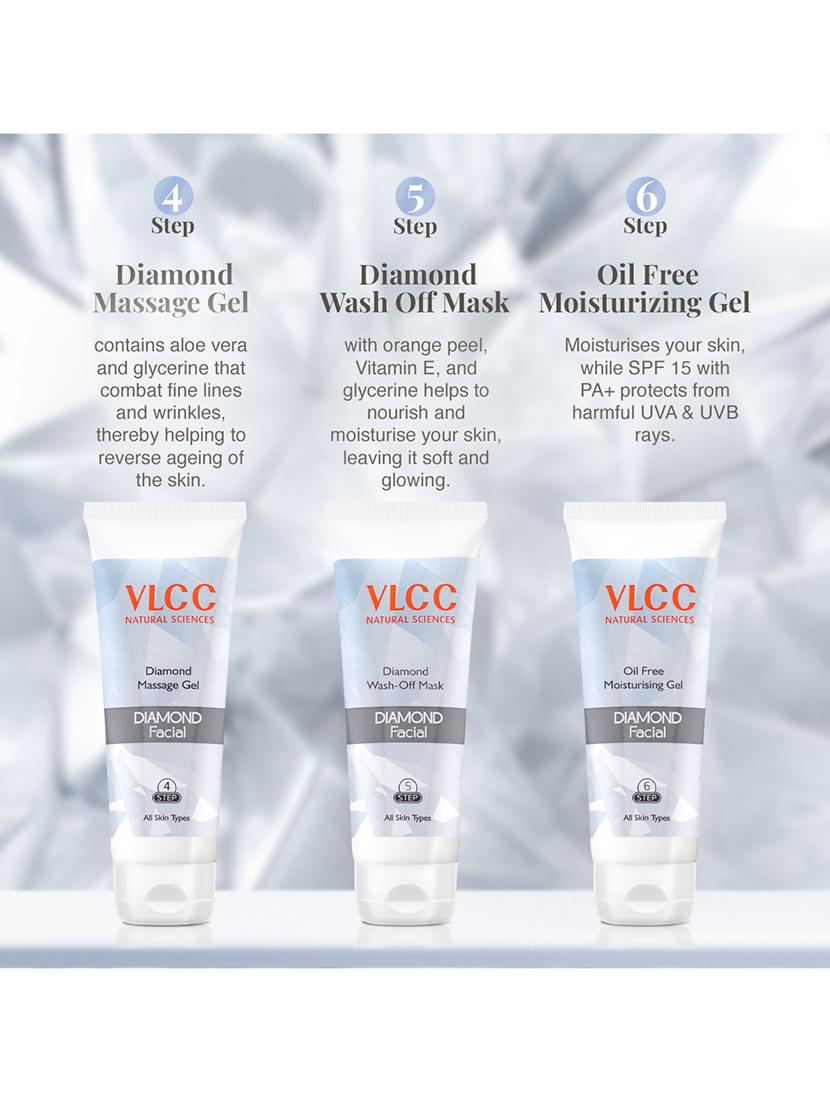 vlcc diamond facial kit with free rose water toner - 400 g - for young & flawless skintone - 20085545 - Standard Image - 4