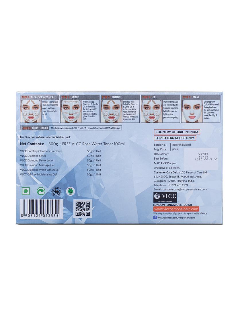 vlcc diamond facial kit with free rose water toner - 400 g - for young & flawless skintone - 20085545 - Zoom Image - 7