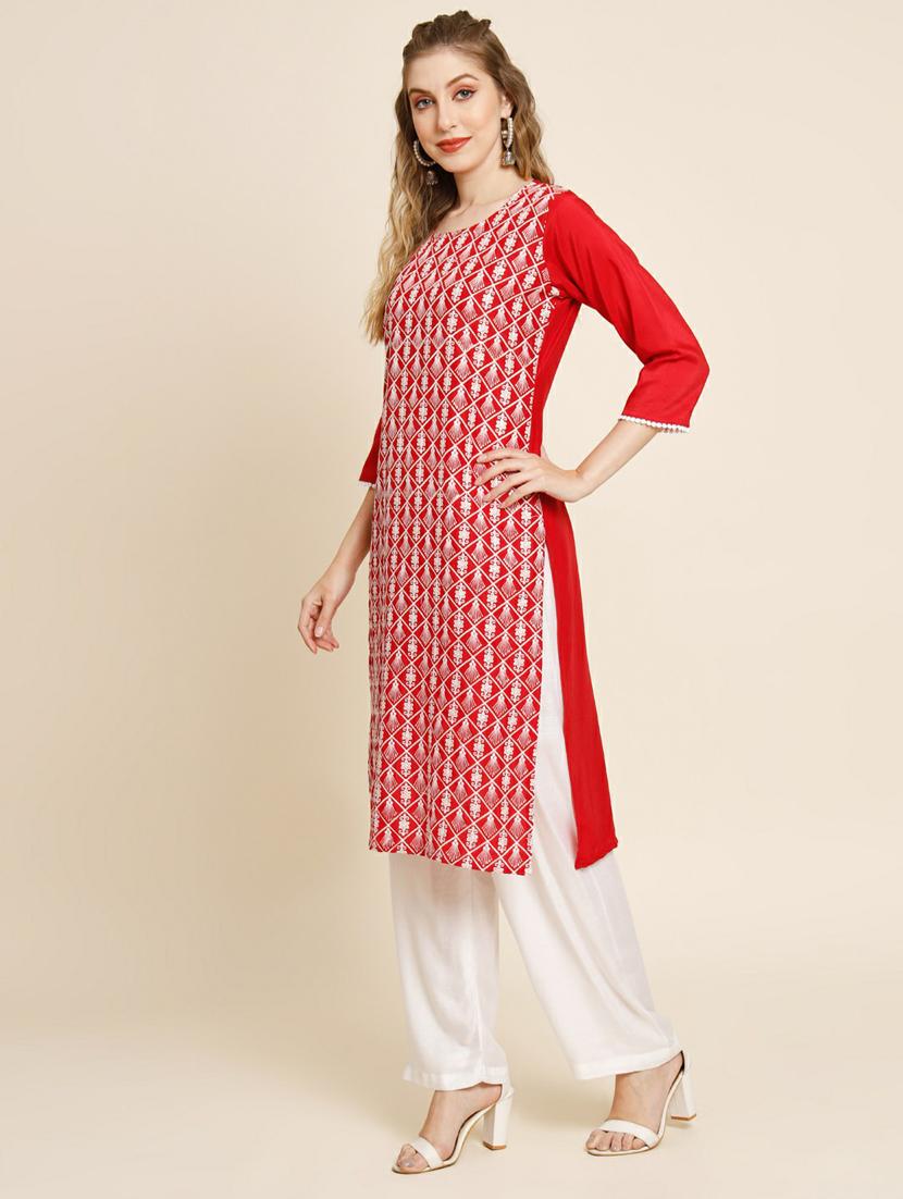 women's straight kurta - 20098310 - Standard Image - 2